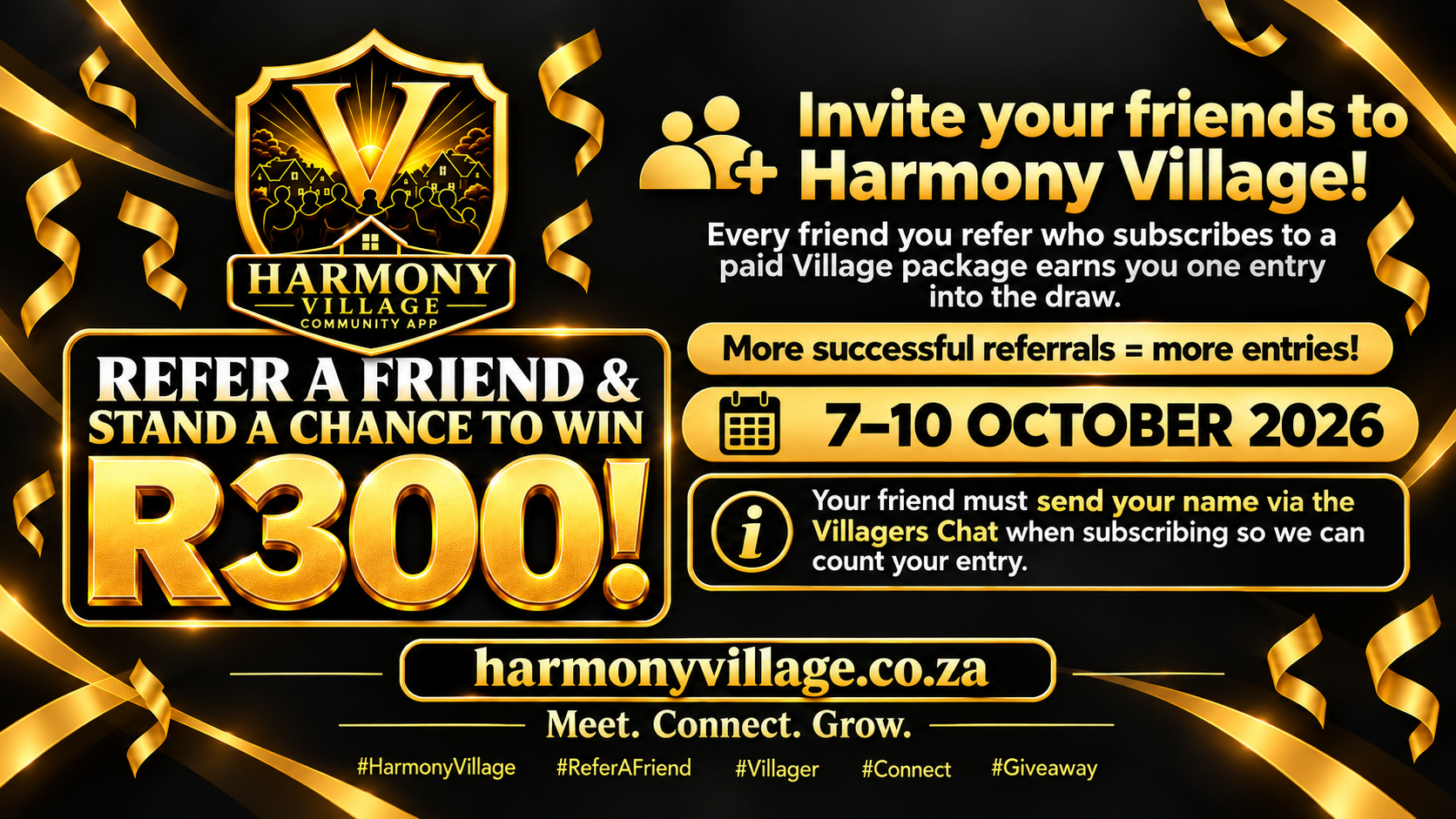 REFER A FRIEND & STAND A CHANCE TO WIN R300!