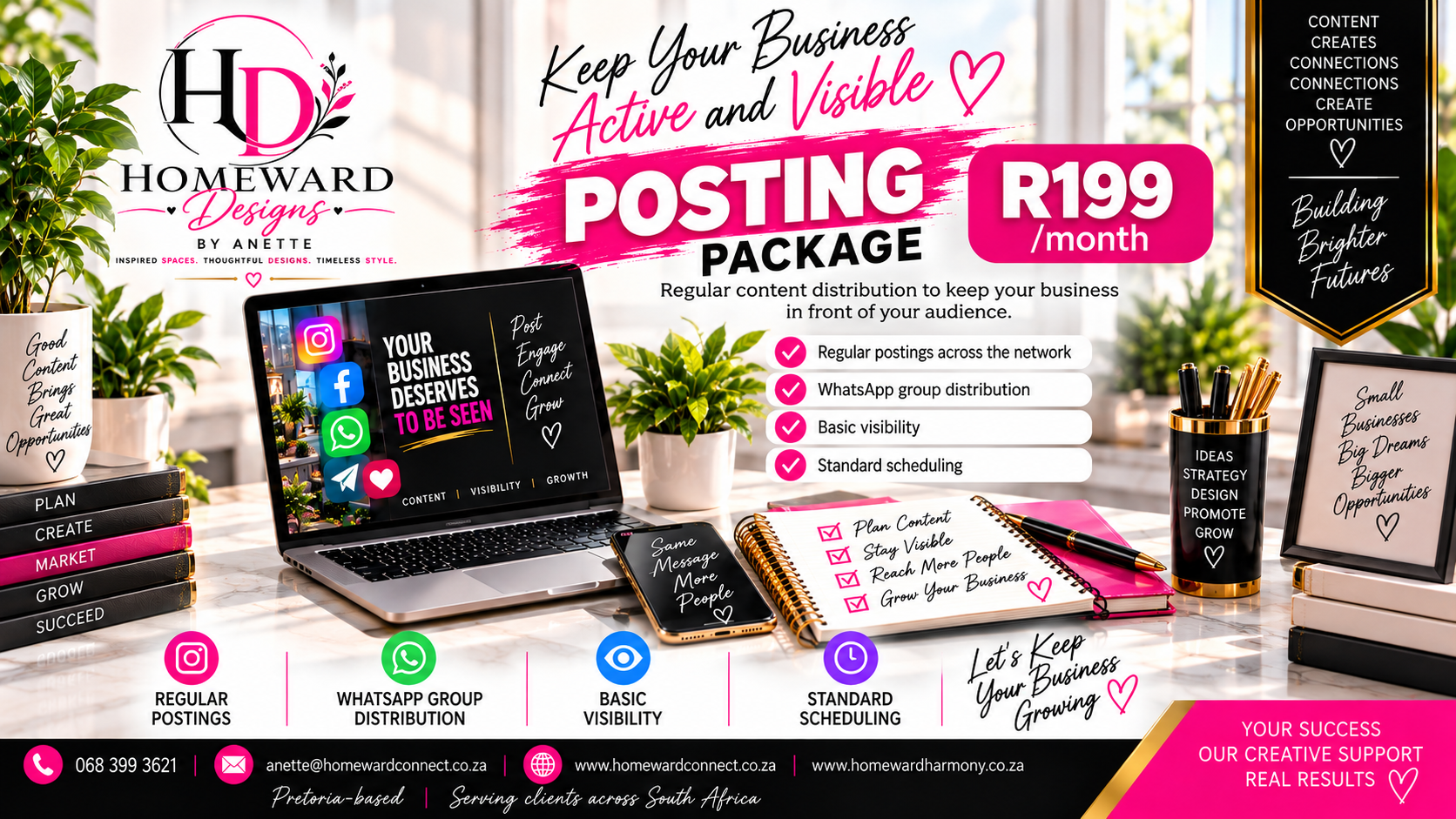 HOMEWARD DESIGNS BY ANETTE — ADVERTISING PACKAGES