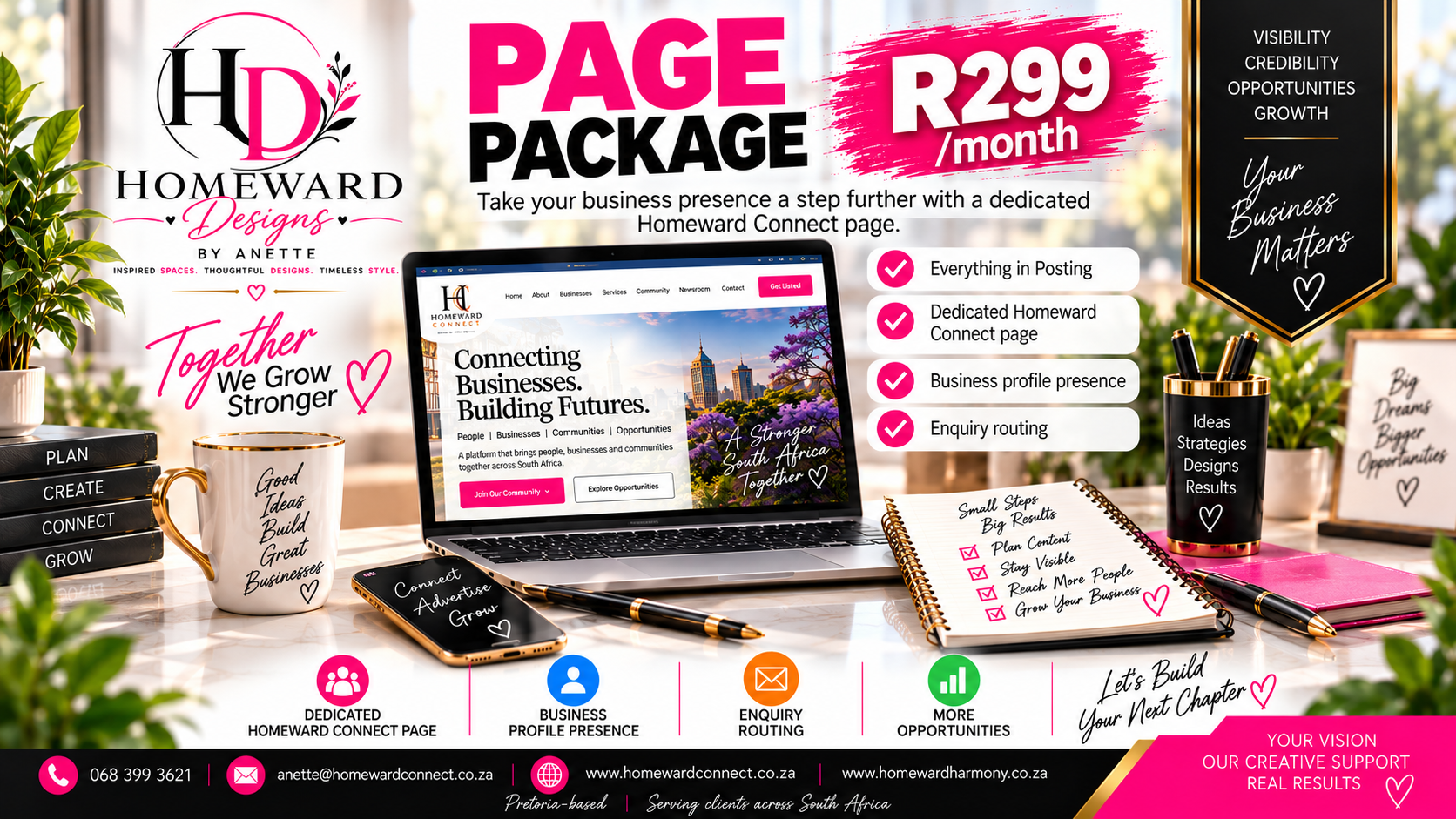 HOMEWARD DESIGNS BY ANETTE — ADVERTISING PACKAGES