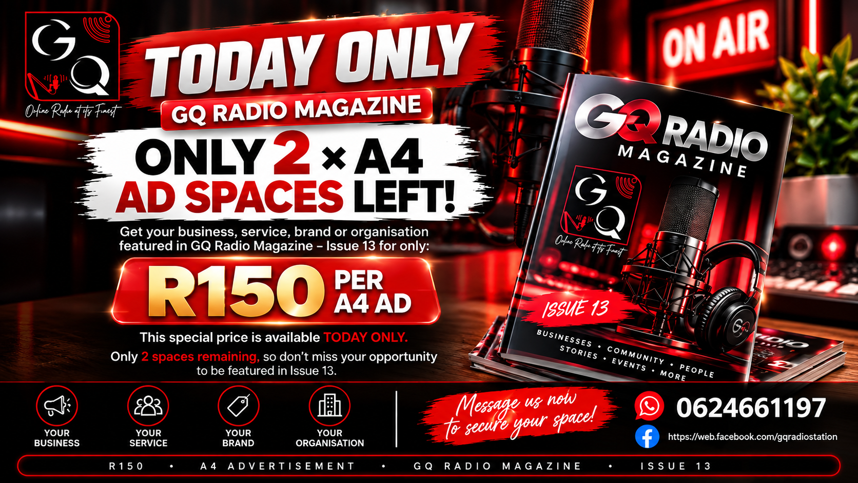 TODAY ONLY — GQ RADIO MAGAZINE