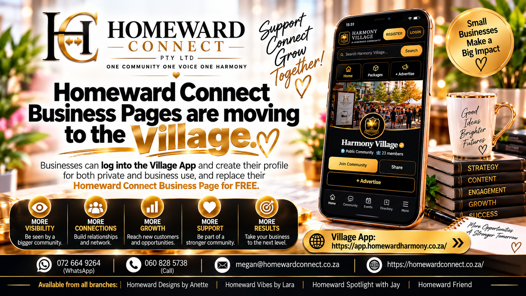 HOMEWARD CONNECT BUSINESS PAGES ARE MOVING INTO THE VILLAGE!