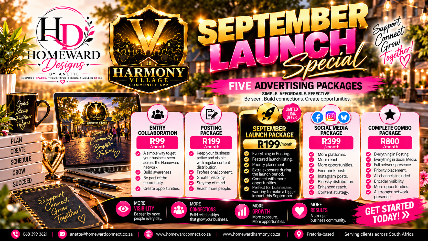 SEPTEMBER LAUNCH SPECIAL — HOMEWARD DESIGNS BY ANETTE